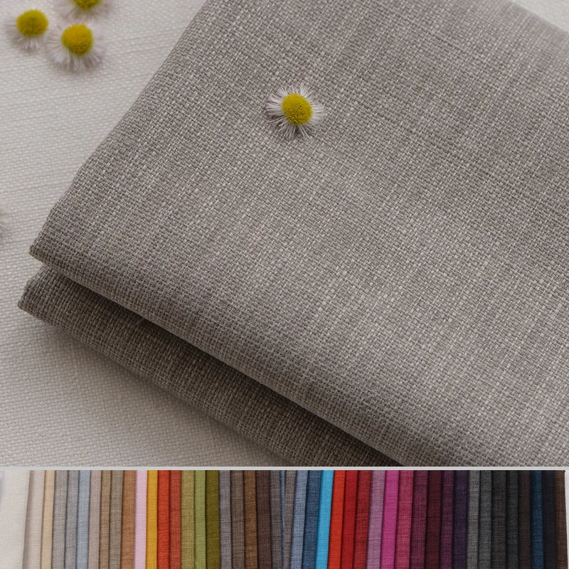 Top Trends: 1meter 30 Colors Thickened Cotton Linen Sofa Fabric Engineering Soft Bag Hard Bag Bamboo Imitation Linen Sofa Cover Linen 2 Shoppable Styles