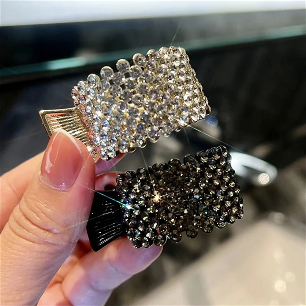 Top Trends: Women Elegant Luxury Rhinestones Round Metal Ponytail Holder Hair Claw Sweet Hair Clip Hairpin Headband Fashion Hair Accessories Shoppable Styles