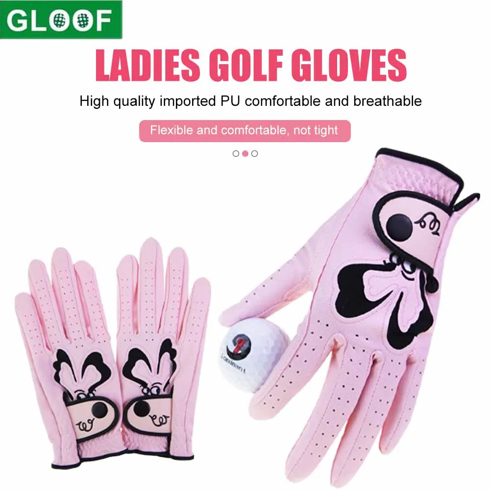 Top Trends: GLOOF 1Pair Women Golf Gloves, Pink Ladies Right Hand Left Hand Allweather Grip Golf Gloves Set Shoppable Styles