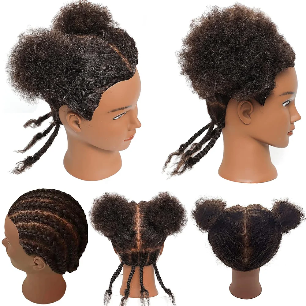 Top Trends: Afro Mannequin Head 100% Real Hair Traininghead Styling Head Braid Hair Dolls Head For Practicing Cornrows And Braids 6inches Shoppable Styles