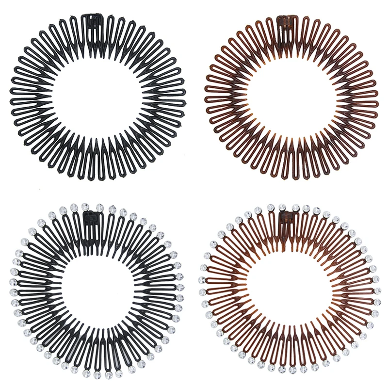 Top Trends: Fashion Women Plastic Stretch Diamond Hair Band Flexible Hair Comb Wavy Hair Hoop Face Washing Non-silp Spiral Band Headdress Shoppable Styles