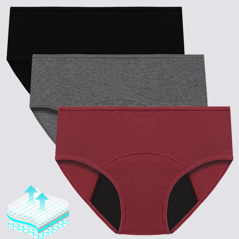 Top Trends: Women's Menstrual Briefs Cotton Panties Large Flow Postpartum Water Absorption Leakproof Pure Large Size Female Underwear Shoppable Styles