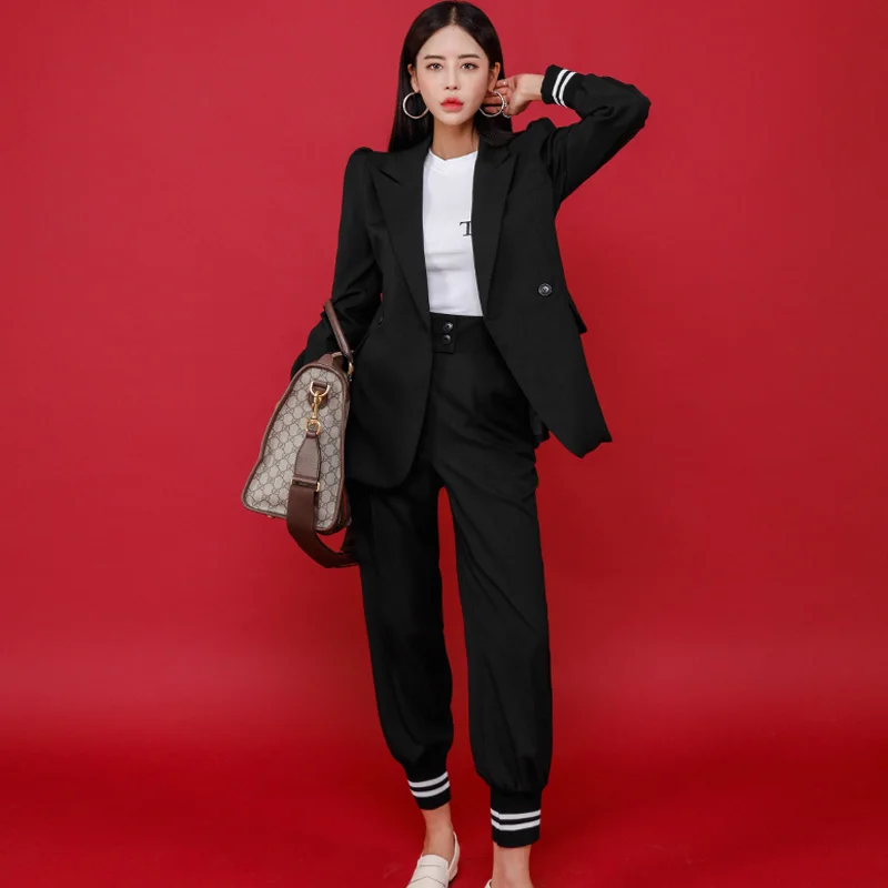 Top Trends: 2023 New Fashion Women Pant Suits Long Sleeve Belted Blazer Long Trousers Suit Office Lady Work Wear 2 Pieces Set Women&#039;s Set Shoppable Styles