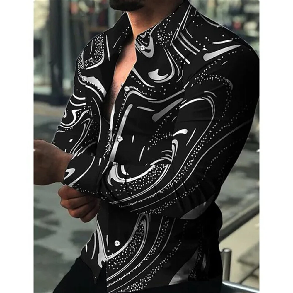 Top Trends: Fashion Luxury Social Men Shirts Turn-down Collar Buttoned Shirt Casual Lion Print Long Sleeve Tops Men's Clothing Prom Cardigan Shoppable Styles - Image 4