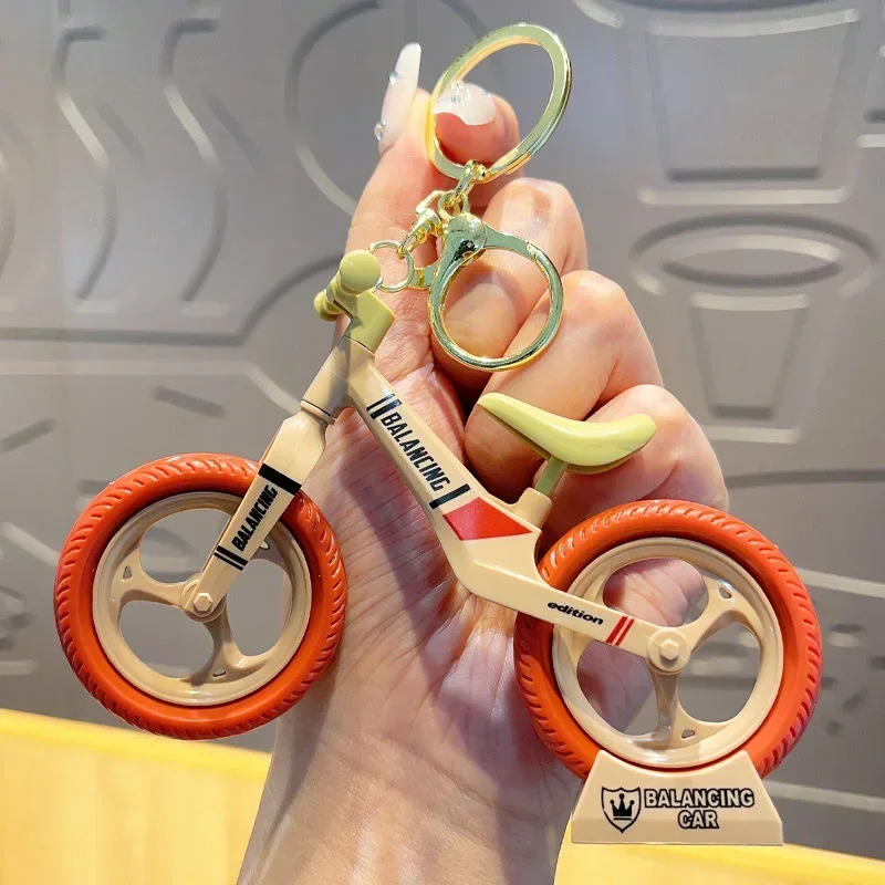 Top Trends: 6 Color 3D Acrylic Bicycle Keychain Cute Mini Bike Pendant Creative Keyring Car Simulation Trinket Bag Key Holder Accessory Gift Shoppable Styles