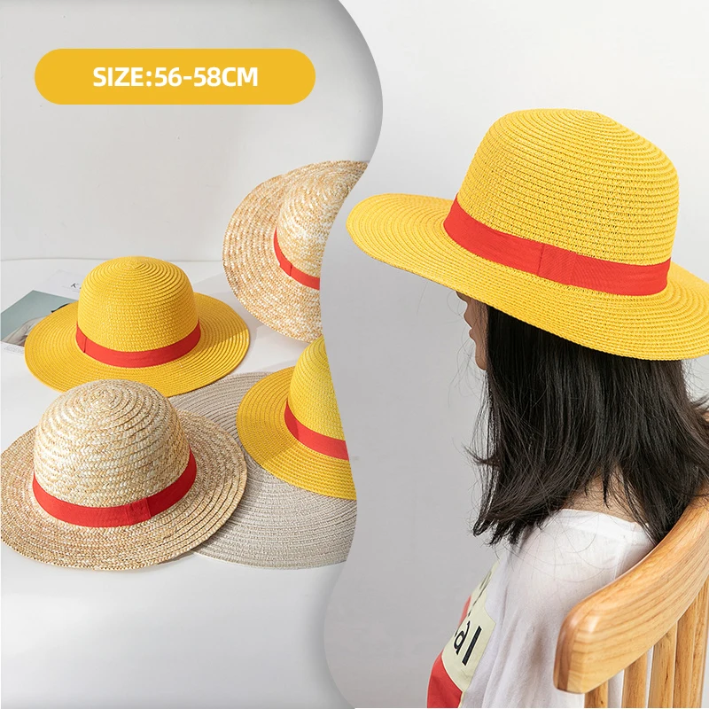 Top Trends: 2024 Luffy Straw Hat Anime Cartoon Cosplay Caps Accessories Summer Sun Hat Sunshade Parent-Child Hat Luffy Hat For Women Men Shoppable Styles