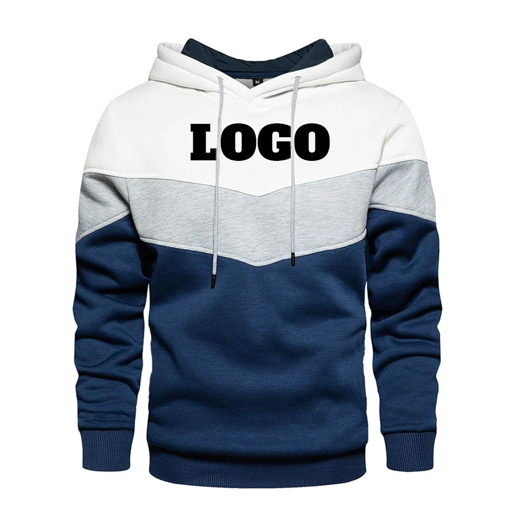 Top Trends: Custom Logo Men Hoodies Patchwork Spring Autumn Fashion Hooded Pocket Casual Streetwear DIY Male Sweatshirts Shoppable Styles