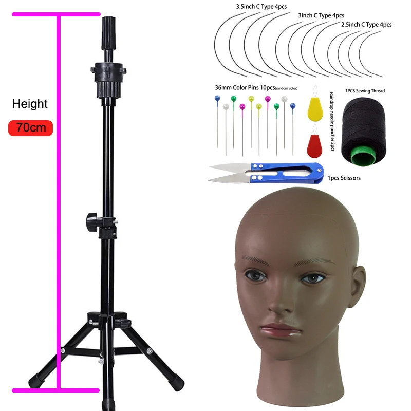 Top Trends: Wig Head Stand Canvas Block Head With Adjustable Mannequin Head Tripod For Wigs Making Display Wth Wig Caps T Pins Shoppable Styles