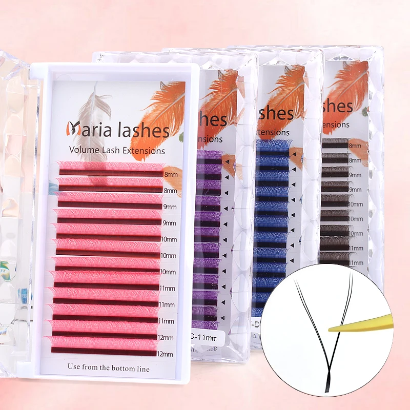 Top Trends: MARIA Y Shaped Lash Brown Eyelash Blue YY Type Purple Lashes Extension Pink Wholesale Makeup Soft Black Cilia Supplier Shoppable Styles