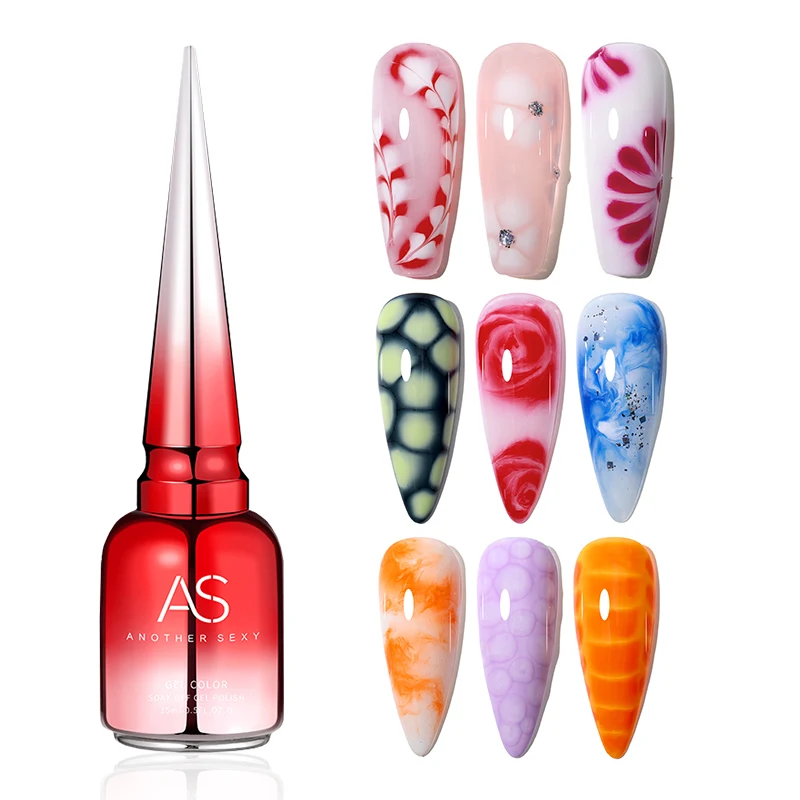 Top Trends: AS Clear Blooming Gel 15ml UV LED Soak Off Nail Art Polish For Spreading Effect Marble Nail Polish Gel Paint Shoppable Styles - Image 3