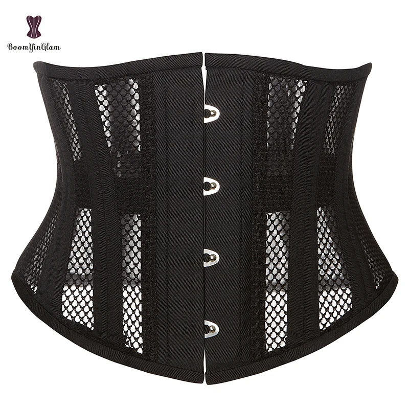 Top Trends: Front 4 Busk Closure Korset Women Hourglass 24 Spiral Steel Bone Underbust Corset Mesh Waist Trainer Bustier Plus Size XXS-6XL Shoppable Styles