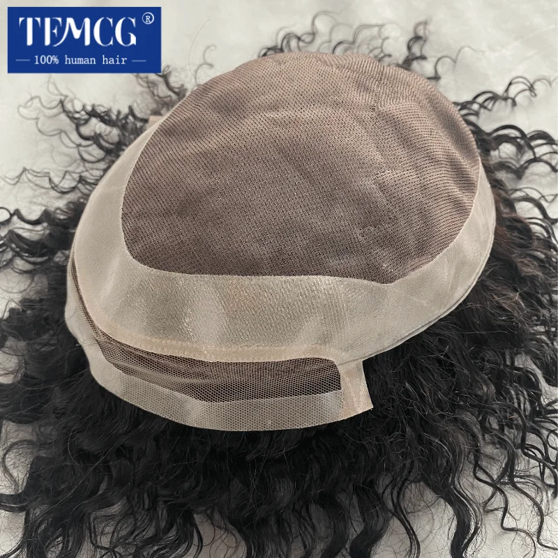 Top Trends: Men Toupee Curly Hair Lace Front With Mono Base Men&#039;s Capillary Prothesis 100% Human Hair Male Capillary Prothesis Wig For Men Shoppable Styles