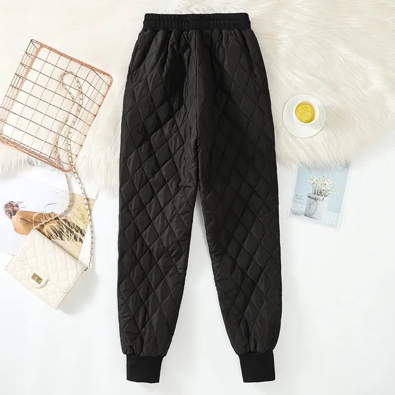 Top Trends: Winter Down Cotton Harem Pant Women Elastic High Waist Thick Ankle-Length Pants Plus Size Sweatpants Casual Drawstring Trousers Shoppable Styles - Image 5