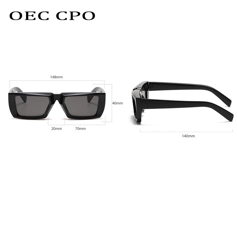 Top Trends: OEC CPO Vintage Rectangle Sunglasses Women Punk Small Frame Sun Glasses MenTrends Square Glasses UV400 Shades Fashion Eyewear Shoppable Styles - Image 6