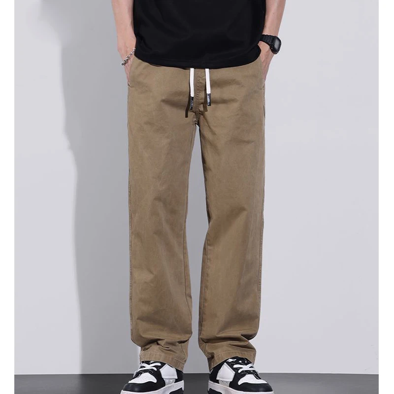 Top Trends: Spring Autumn Korean Straight Leg Wide Pants Vintage Harajuku Slim Fit Ropa Hombre Casual Pants Cotton Loose Pockets Trousers Shoppable Styles