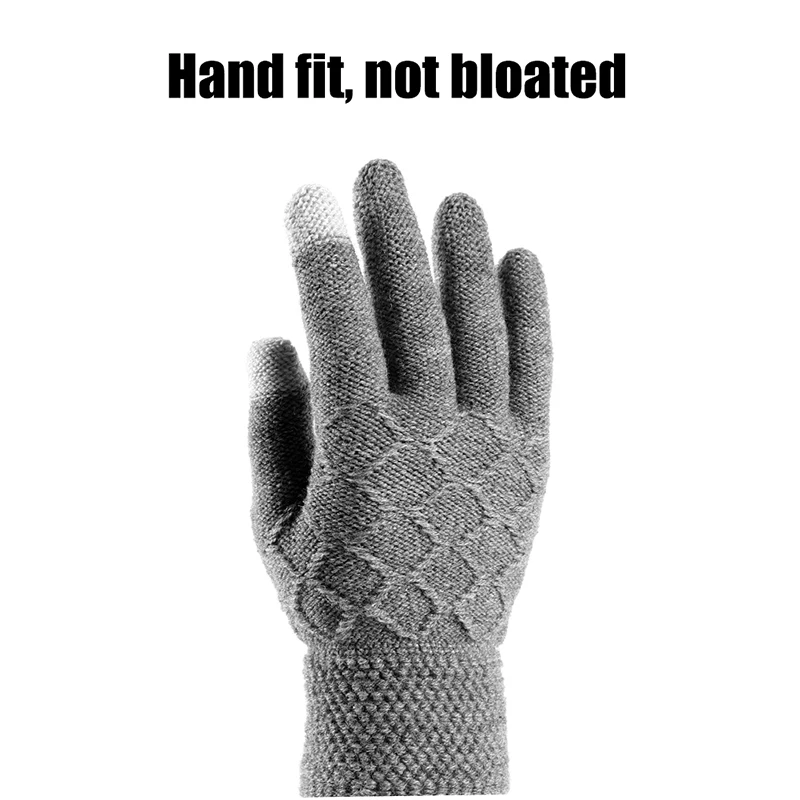 Top Trends: 1Pair Men Thicken Knitted Gloves For Phone Screen Male Winter Gloves Shoppable Styles - Image 4