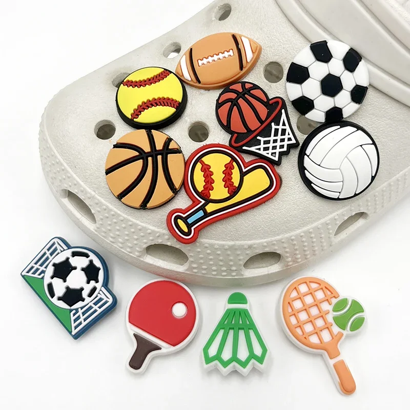 Top Trends: Cartoon Sports Icon PVC Shoe Charms Basketball Football Volleyball Rugby Buckle Accessories Garden Shoe Upper Pins Decoration Shoppable Styles