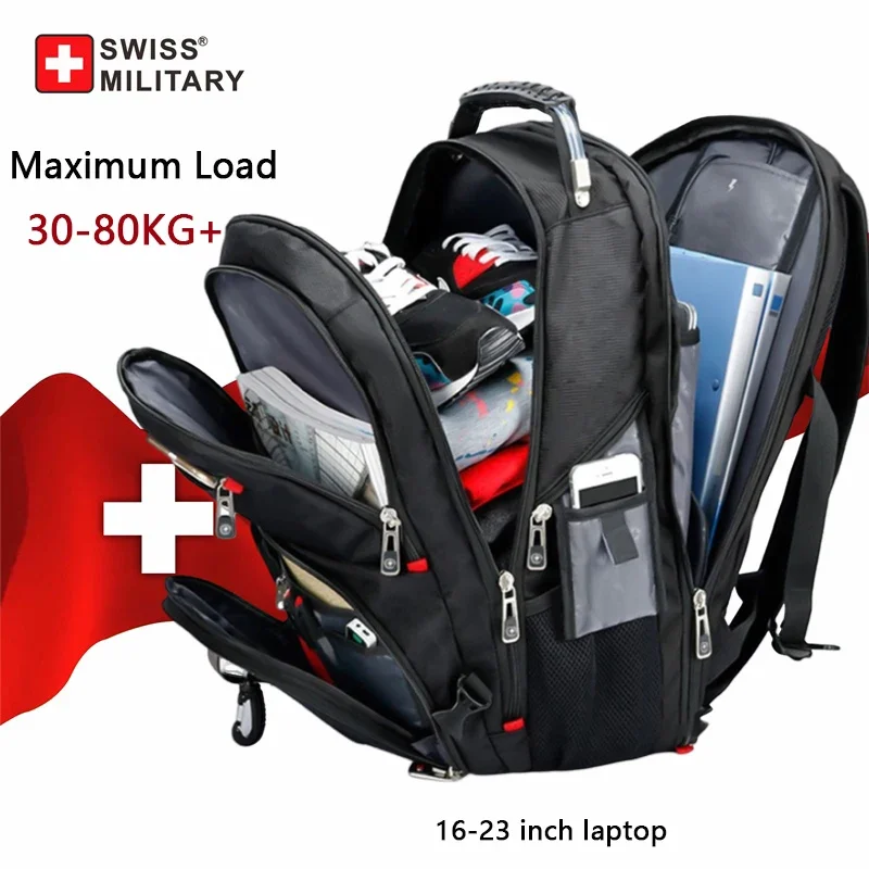 Top Trends: SWISS MILITARY Multifunction Large Capacity Male Bag Fashion Travel Usb Charging Waterproof 23 Inch Laptop Backpack Men Mochila Shoppable Styles