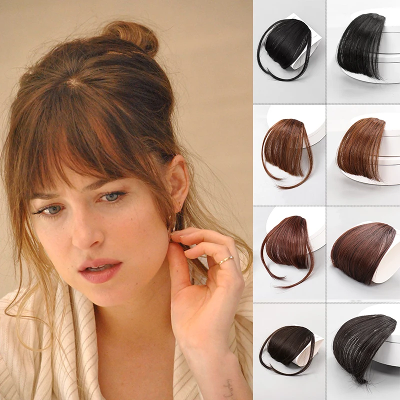 Top Trends: MANWEI Synthetic Wig Air Bangs Natural Short Brown Blond Black Fake Hair Fringe Extension For Women Everyday Wear Shoppable Styles