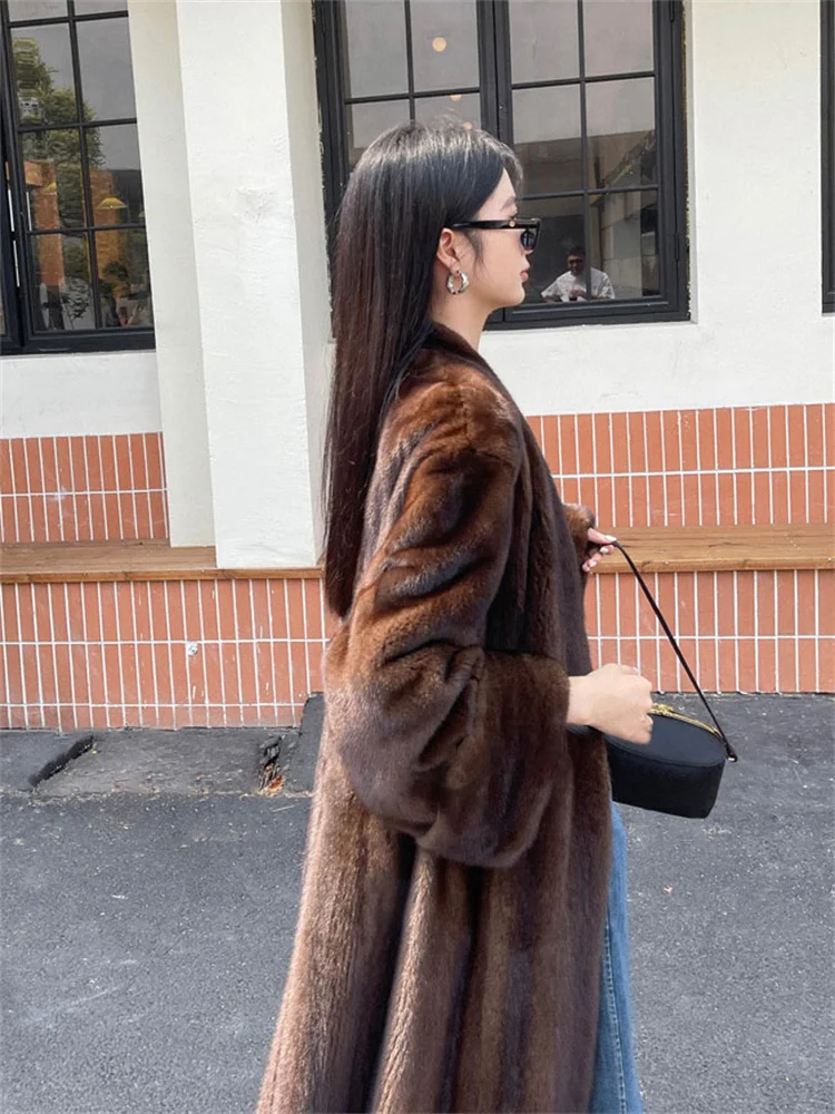 Top Trends: Mink Fur Coat Women 2023 Winter New Fashion Temperament High Quality Long Loose Thick Warmth Fur Coat Shoppable Styles - Image 4