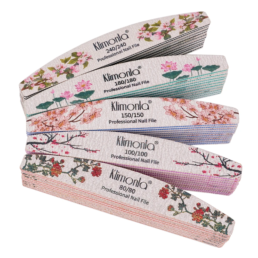 Top Trends: 3 / 5 / 10pcs Lot New Nail File Flower Printed Nail Buffer Colorful Lime A Ongle 80 / 100 / 150 / 180 / 240 Professional Manicure Tools Shoppable Styles