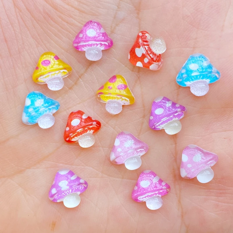 Top Trends: 50pcs 3D Resin Nail Charms Shiny Mushroom Nail Parts Accessories Kawaii DIY Nail Art Decoration Shoppable Styles