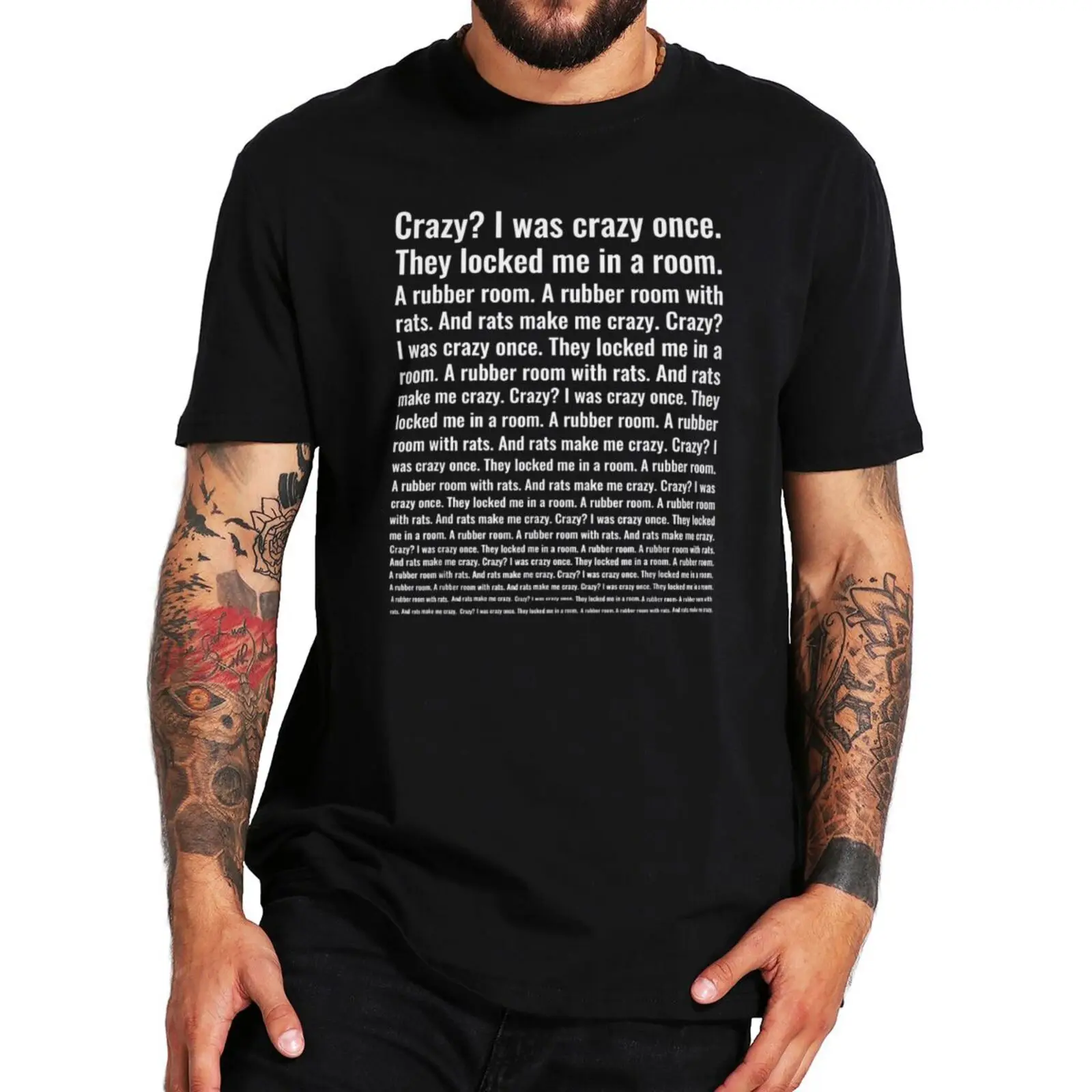 Top Trends: Crazy I Was Crazy Once T Shirt Funny Meme Trend Y2k Streetwears 100% Cotton Unisex O-neck T-shirts For Men Women EU Size Shoppable Styles