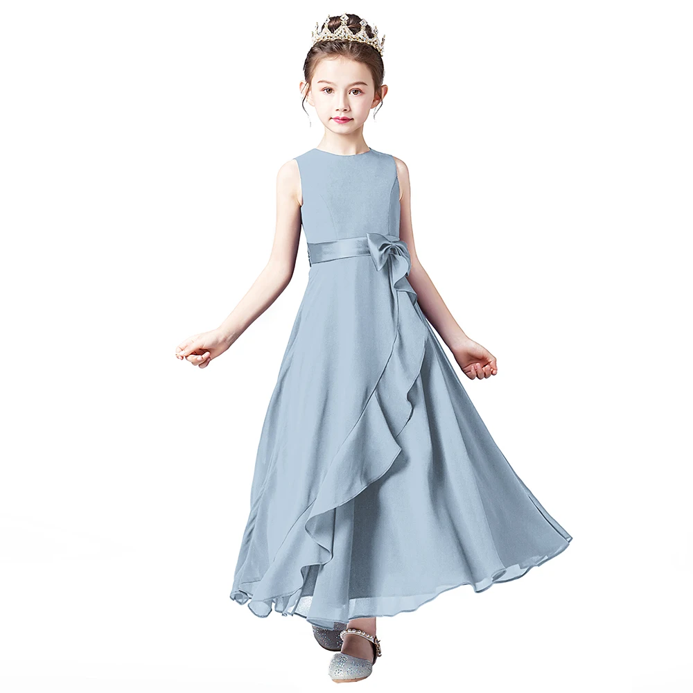 Top Trends: Dideyttawl Chiffon Junior Bridesmaid For Teens Ankle-Length Flower Girl Dresses For Wedding Party Kids First Communion Gowns Shoppable Styles