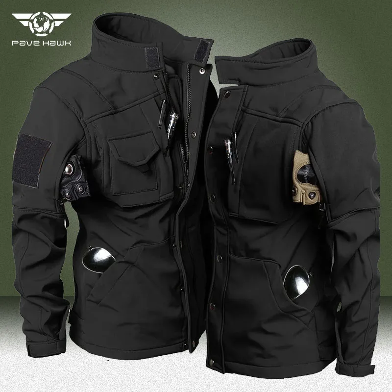 Top Trends: Winter Fleece Tactical Jackets Men Military Windproof Waterproof Soft Shell Cargo Jacket Outdoor Multi-pocket SWAT Combat Coats Shoppable Styles