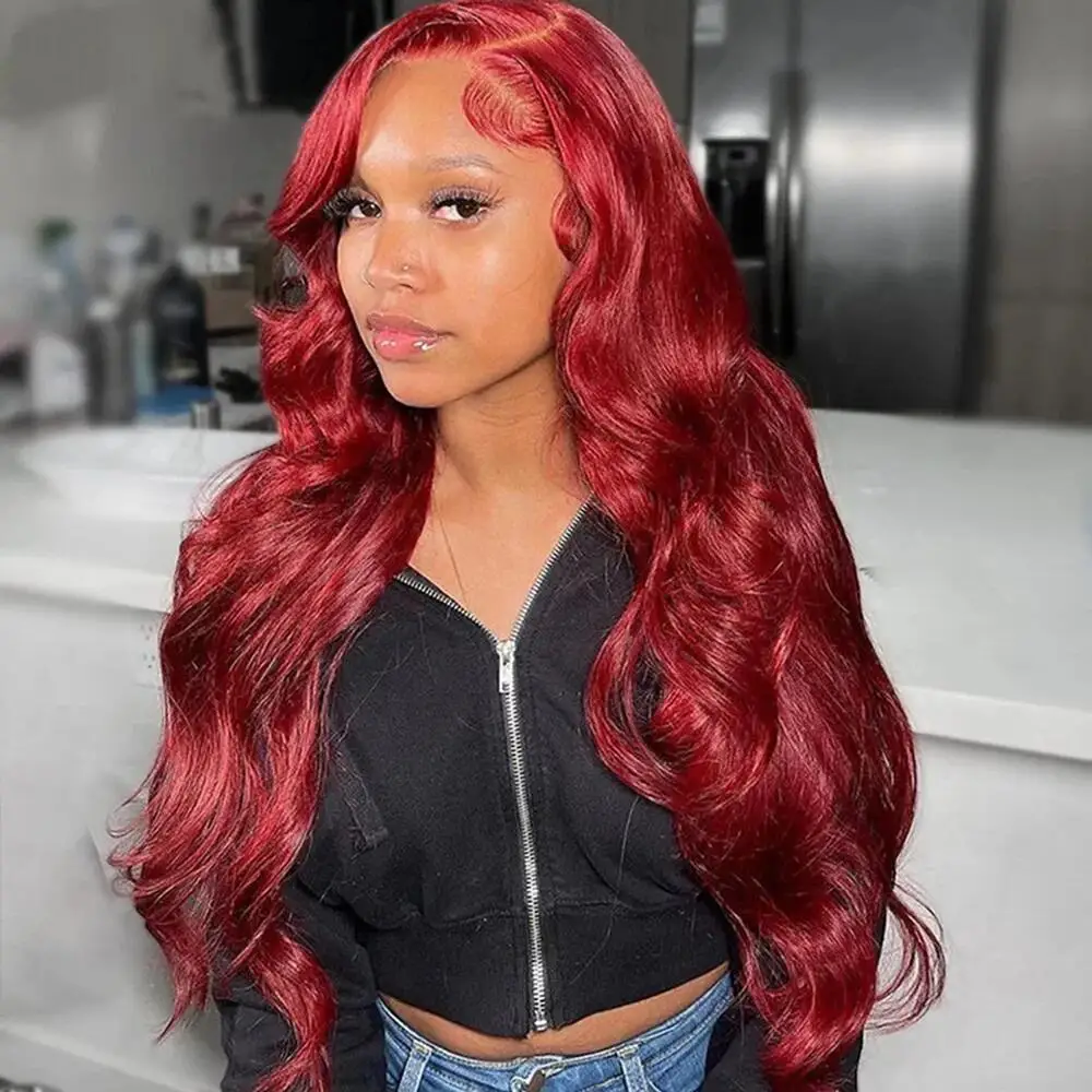 Top Trends: 99J Burgundy Lace Front Wig Human Hair Body Wave 13X4 Straight Red Colored Lace Frontal Human Hair Wigs For Women Lace Front Wig Shoppable Styles