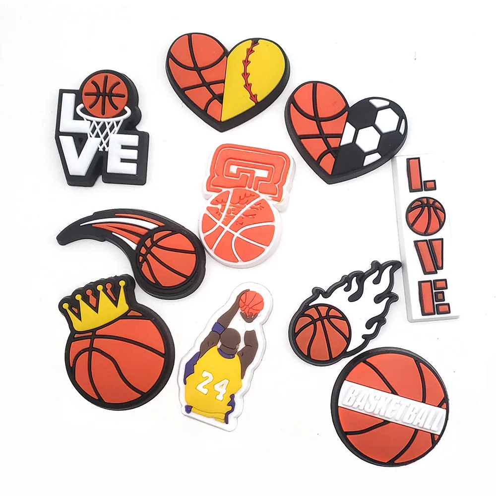 Top Trends: 1-10Pcs Basketball Shoe Charms For Clog Sandals Buckle Decoration Accessories Pins Men Kids Adults Party Favor Gifts Shoppable Styles