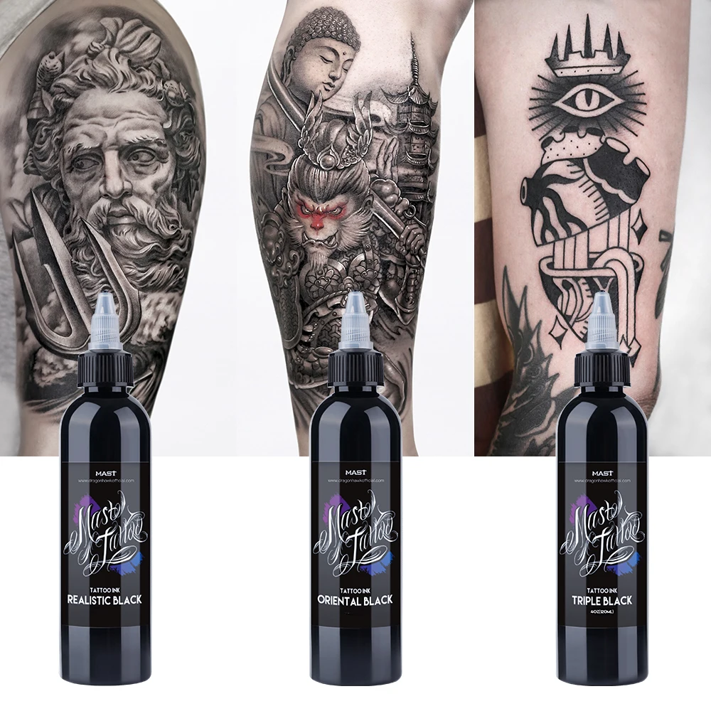 Top Trends: High Quality Mast Tattoo Professional Ink Triple / Oriental / Realistic Black And High White Pigment Tattoo Supplies Tattoo Ink Shoppable Styles