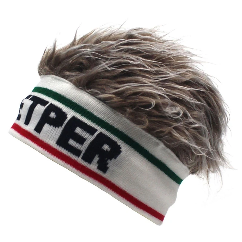 Top Trends: Funne Wig Hat Knitted Elastic Beanies Hat Hair Integrated Winter Men&#039;s Youth Headwear Personality Hip Hop EETPER Letter Hat Shoppable Styles