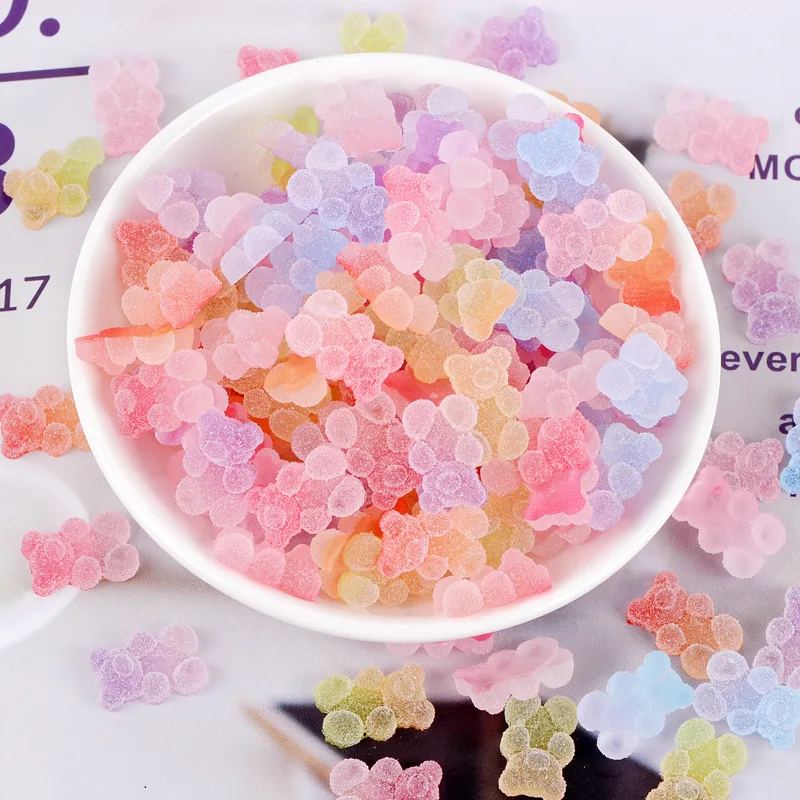 Top Trends: 10pcs / Bag Gummy Bear Nail Charm Decoration 3D Kawaii Resin Accessorie Soft Candy Rhinestones For Nails DIY Manicure Jewelry Tool Shoppable Styles