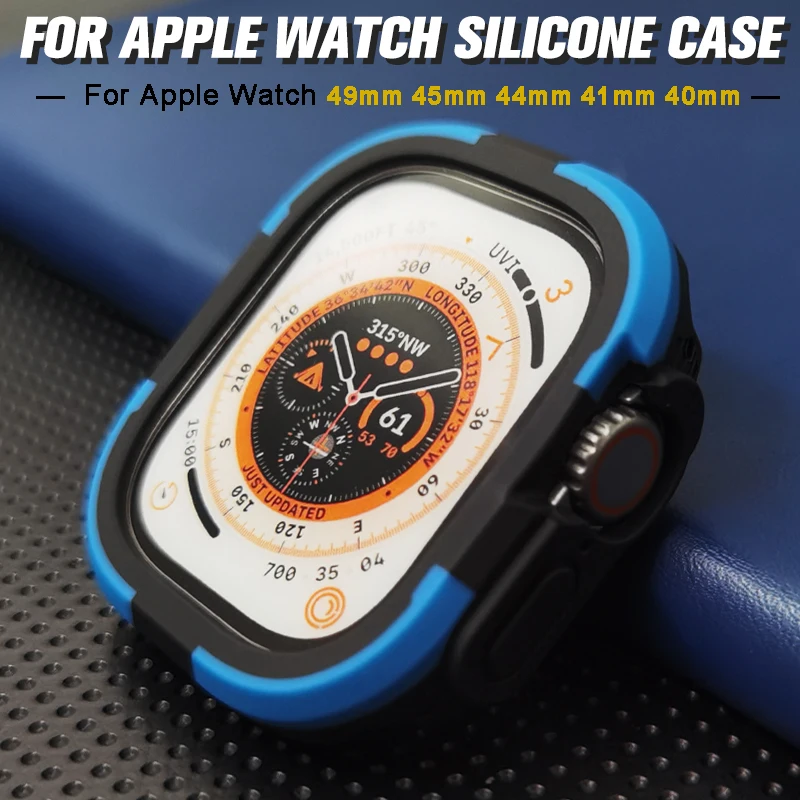 Top Trends: Rubber Case For Apple Watch Ultra 2 1 49mm Protective Cover Frame Bumper 41mm 45mm For IWatch Series 9 8 7 6 5 44MM Accessories Shoppable Styles