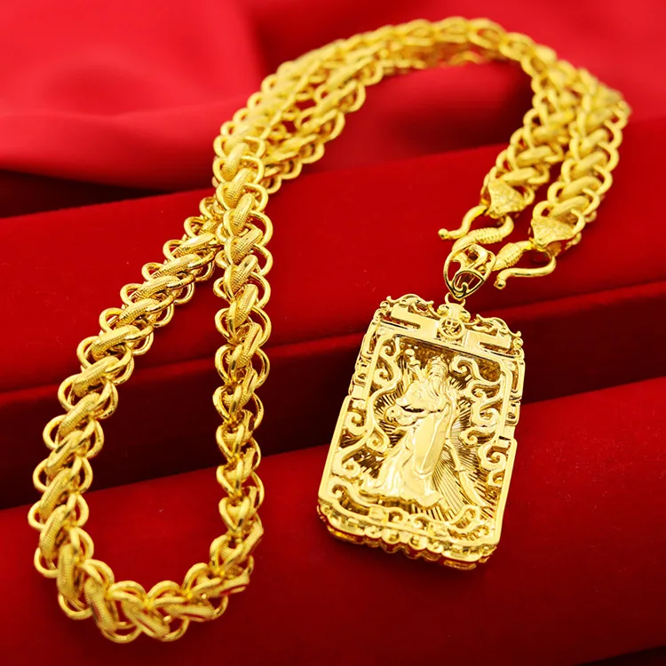 Top Trends: Real 18K Gold Necklace Fine Jewelry Pure 999 Pendant Chain Genuine Solid Gold For Women Wedding Luxury Jewelry Gifts Shoppable Styles