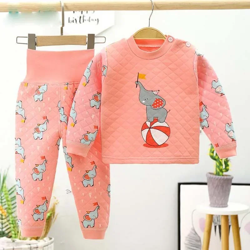 Top Trends: Children Sets Autumn Winter Thermal Underwear Set For Boys Girls Thicken Warm Cotton Kids Clothes Baby Sleeping Clothing Pajamas Shoppable Styles - Image 3