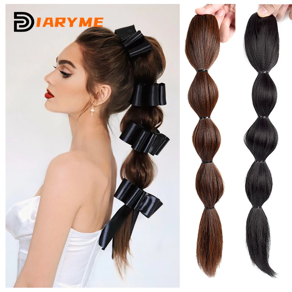 Top Trends: Synthetic Bubble Ponytail Hair Extension Hair Wigs For Women Natural Brown Black Pony Tail Hair Extensions Heat Resistant Wig Shoppable Styles