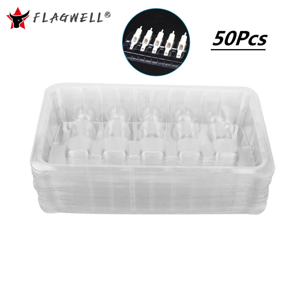 Top Trends: 50Pcs / Package Disposable Plastic Transparent Ink Cartridge Needle Holder Bracket Tray Supply Portables Tattoos One Needle Holder Shoppable Styles