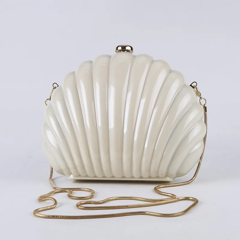 Top Trends: Acrylic Seashell Handbags Metal Snake Chain Shoulder Crossbody Bag For Women 2023 Fashion Box Clutches Wedding Party Evening Bag Shoppable Styles