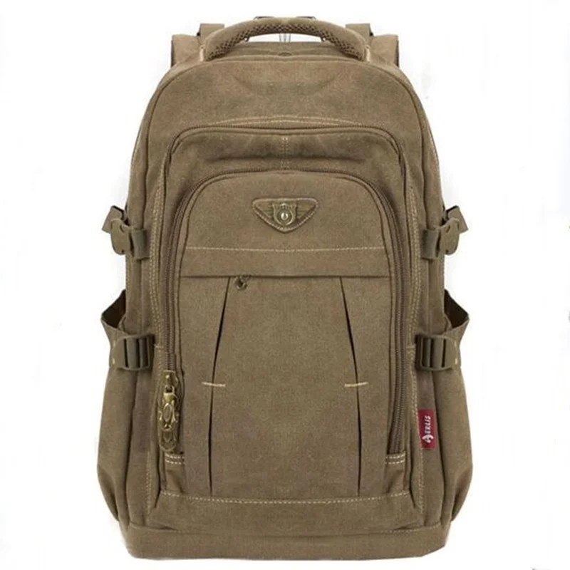 Top Trends: Men's Military Canvas Backpack Zipper Rucksacks Laptop Travel Shoulder Mochila Notebook Schoolbags Vintage College School Bags Shoppable Styles