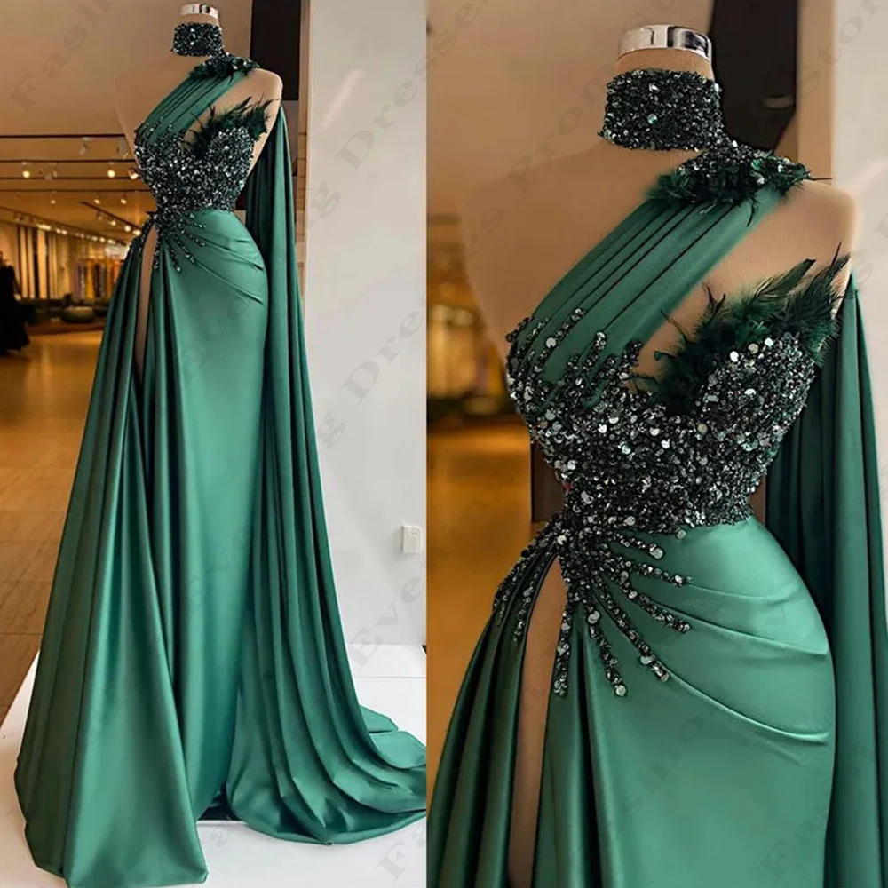 Top Trends: Elegant Gorgeous Satin Party Evening Dresses For Women Fashion Sexy Off Shoulder Sleeveless High Split Mopping Prom Gowns 2024 Shoppable Styles