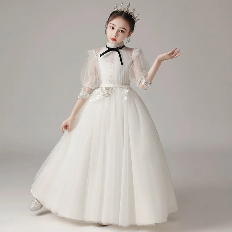 Top Trends: Children Clothing Green Dress For Girls 3 To 14 Year Elegant Formal Evening Dresses Long Luxury Cute Kid Wedding Party Ball Gown Shoppable Styles