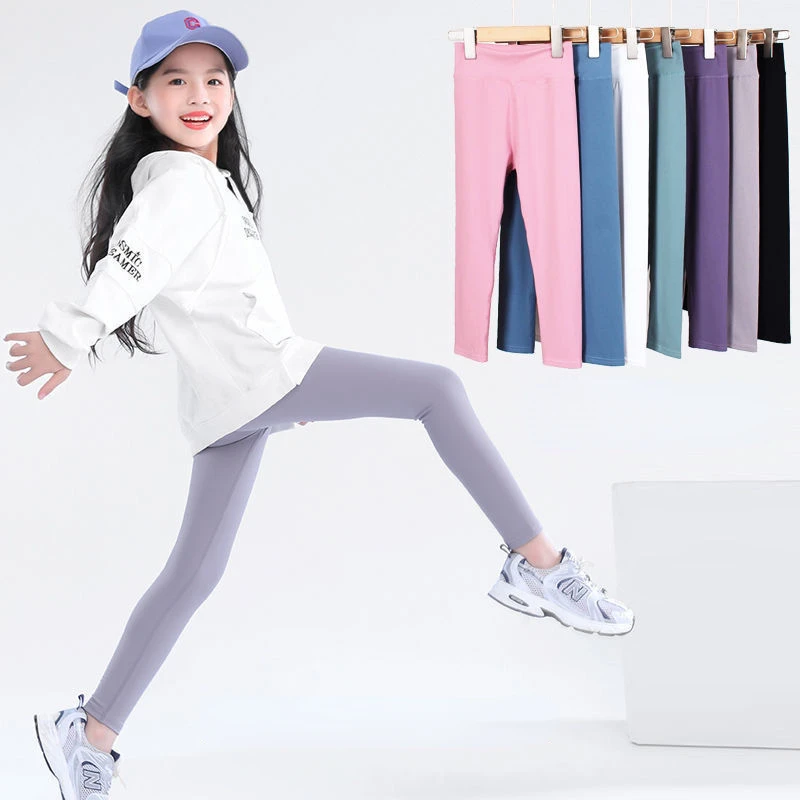 Top Trends: Autumn Solid Kid Leggings Girl Thin Tights Sweatpants 2+ y Child Casual Ankle Length Pants Spring Toddler Skinny Cropped Trousers Shoppable Styles