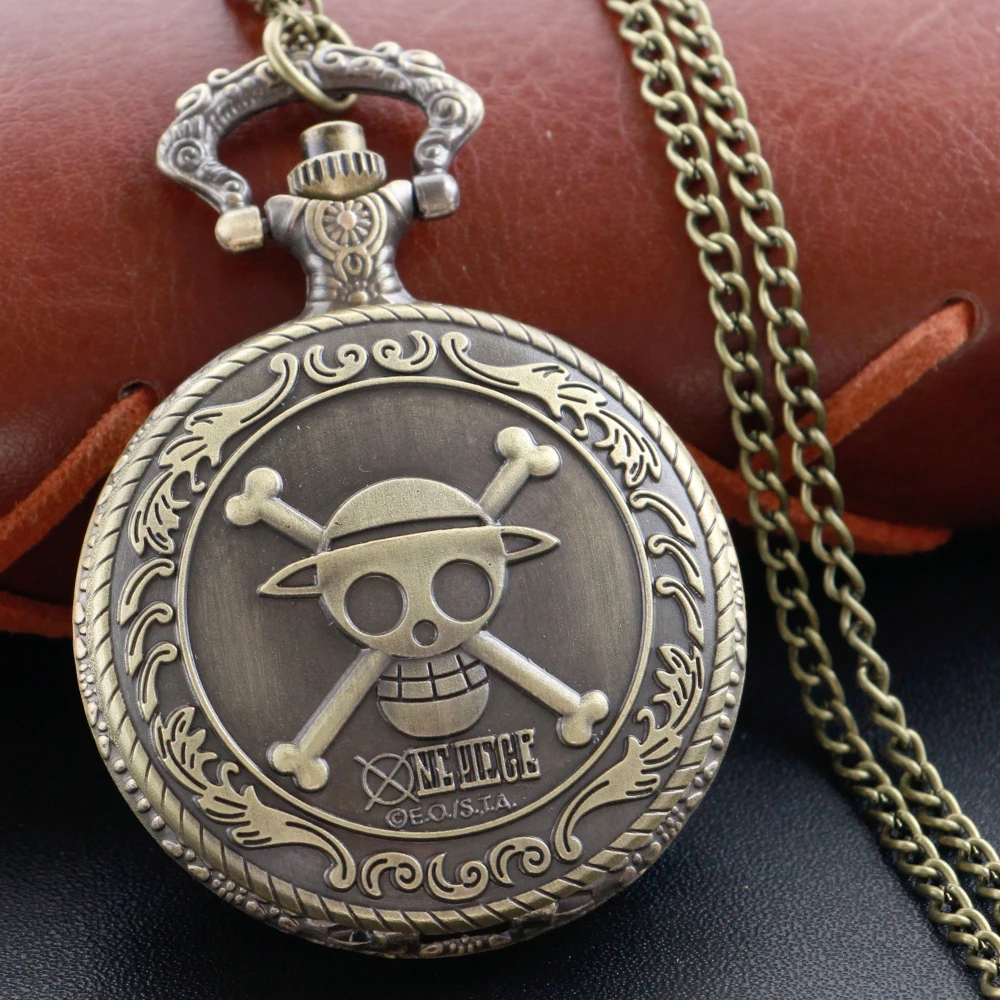 Top Trends: Bone Pirate Sign Quartz Pocket Watch Steampunk Necklace Clock Metal Stainless Steel Watch Pendant With Short Chain Gift Cf1266 Shoppable Styles