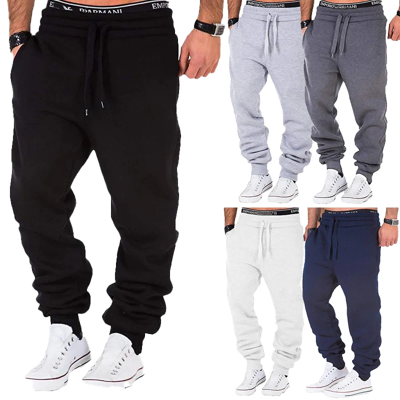 Top Trends: Fashionable And Minimalist Cotton Men's Sports Pants New Casual Sports Pants With Elastic Drawstring Solid Color Jogging Pants Shoppable Styles