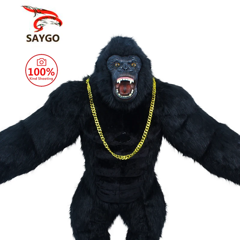 Top Trends: Inflatable King Kong Costume For Adult Halloween Plush Furry Mascot Animal Venice Carnival Dress Suit Fursuit Orangutan Gorilla Shoppable Styles