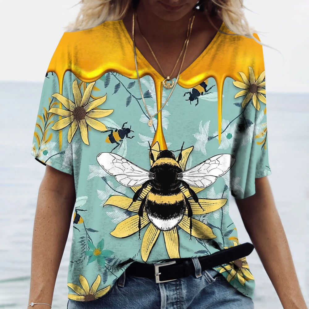 Top Trends: Women's T-Shirt 3d Print Tee Funny Bee Summer Short Sleeve T-Shirt Male Casual Unisex Oversized T Shirt Harajuku O-Neck Tops Shoppable Styles