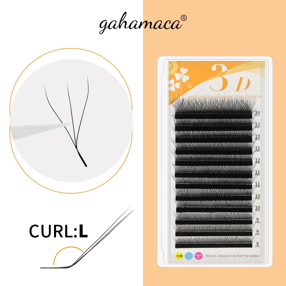 Top Trends: GAHAMACA W Shape Lashes Extension L / LU 3D Premade Volume Fan Eyelash Makeup Supplies W Style Individual Lash 12 Rows YY Eyelash Shoppable Styles