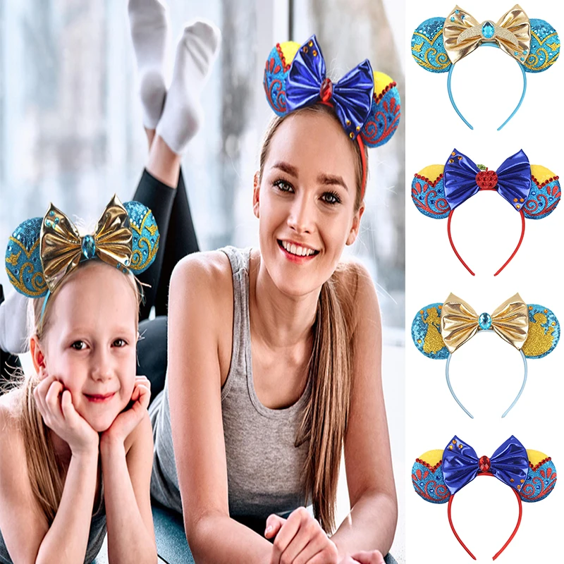 Top Trends: Beautiful Disney Princess Headband Snow White Mouse Ears Hairband Girls Jasmine Cosplay Hair Accessories Kids Party Headwear Shoppable Styles